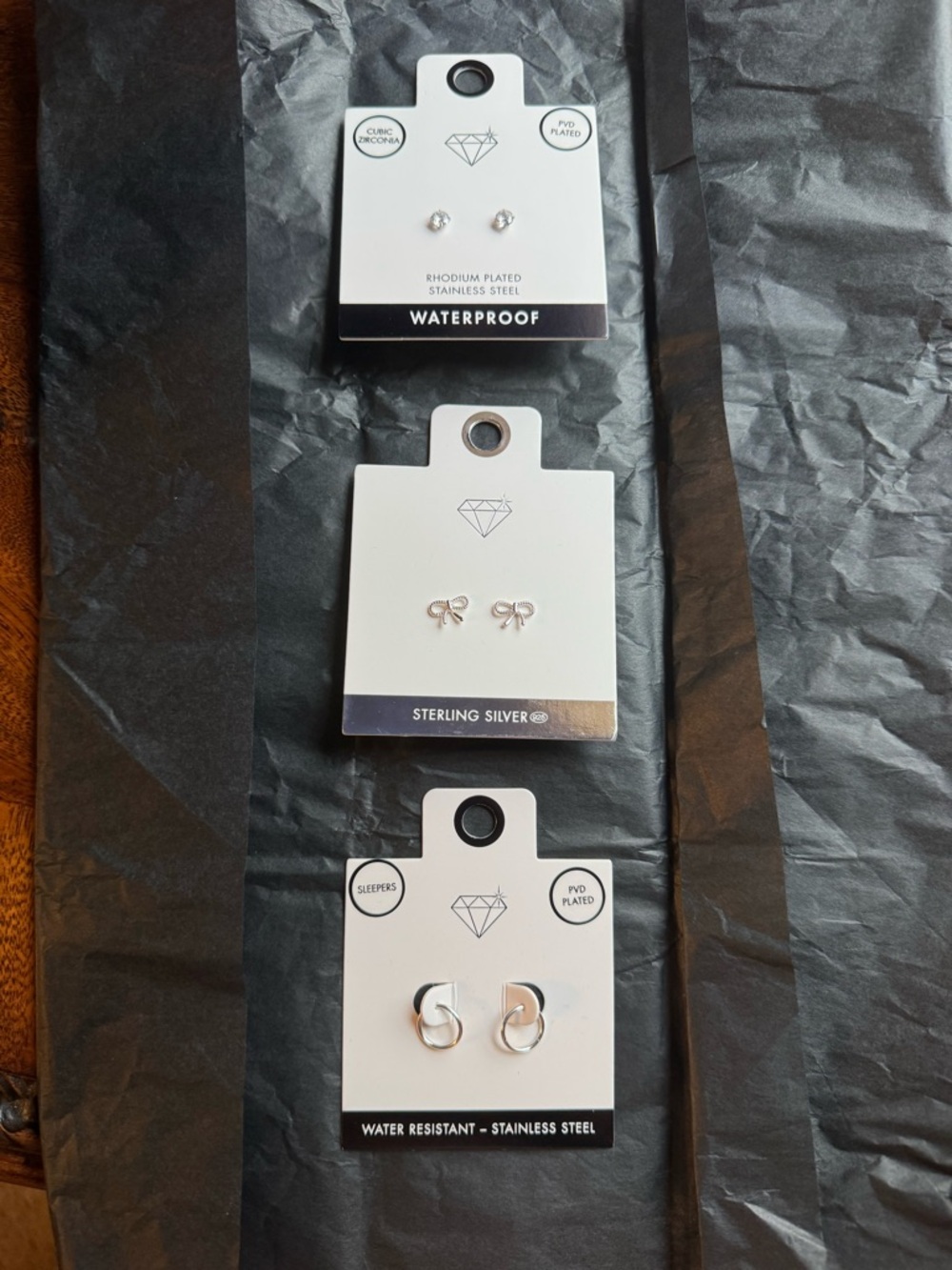 Sterling Silver Kids Bow Stud Earrings - Silver